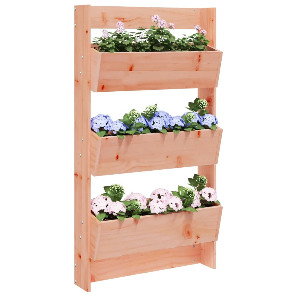Fioriera a Muro 3 Ripiani-Vaso-Contenitore per Piante 60x18,5x110cm Legno Massello Douglas