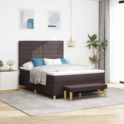 Letto a molle con testiera Marrone scuro 200 x 140 cm Tessuto 3344229