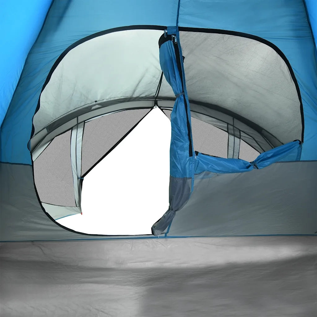 vidaXL Tenda Familiare a Tunnel per 6 Persone Blu Impermeabile