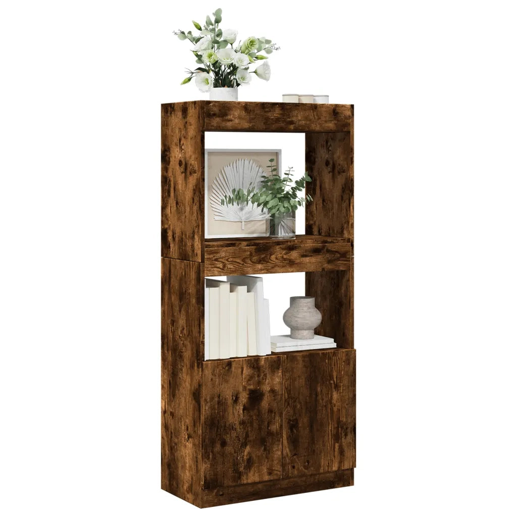 vidaXL Credenza Rovere Fumo 63x33x140 in Truciolato