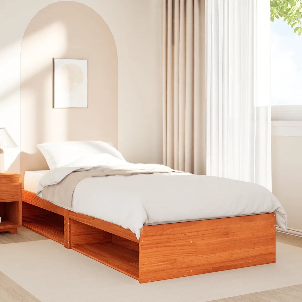 Dormeuse senza Materasso Marrone Cera 90x190 cm Legno di Pino 859249