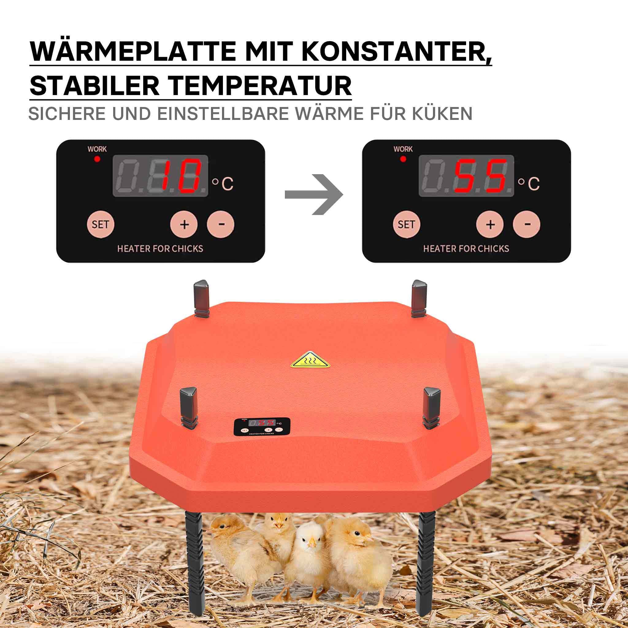 Fudajo Chioccia artificiale 30x30cm 50W Piastra termica per 20-25 pulcini con temperatura regolabile