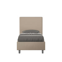 Letto Singolo 100x190 cm con Rete e Contenitore Focus Tortora
