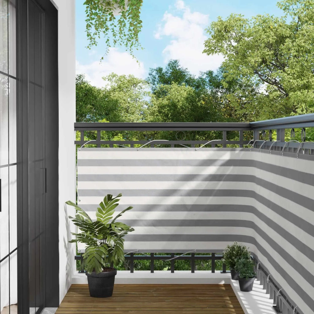 Schermo da balcone | Paravento da Balcone Grigio chiaro e bianco 90 x 1000 cm