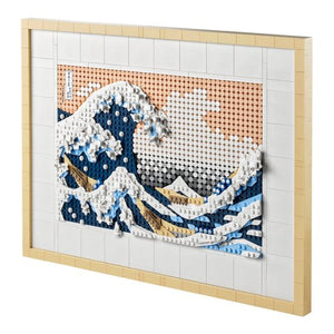 Lego 31208 art hokusai - la grande onda, set fai da te, hobby creativi per adulti, quadri soggiorno giapponesi