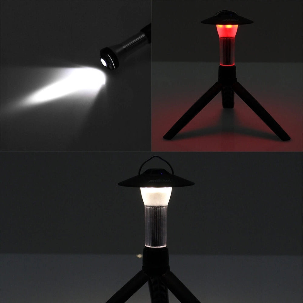 Trade Shop - Lanterna Torcia Da Campeggio Elettrica Ricaricabile Doppia Luce A Led 100lm Gancio Q-ly97 -