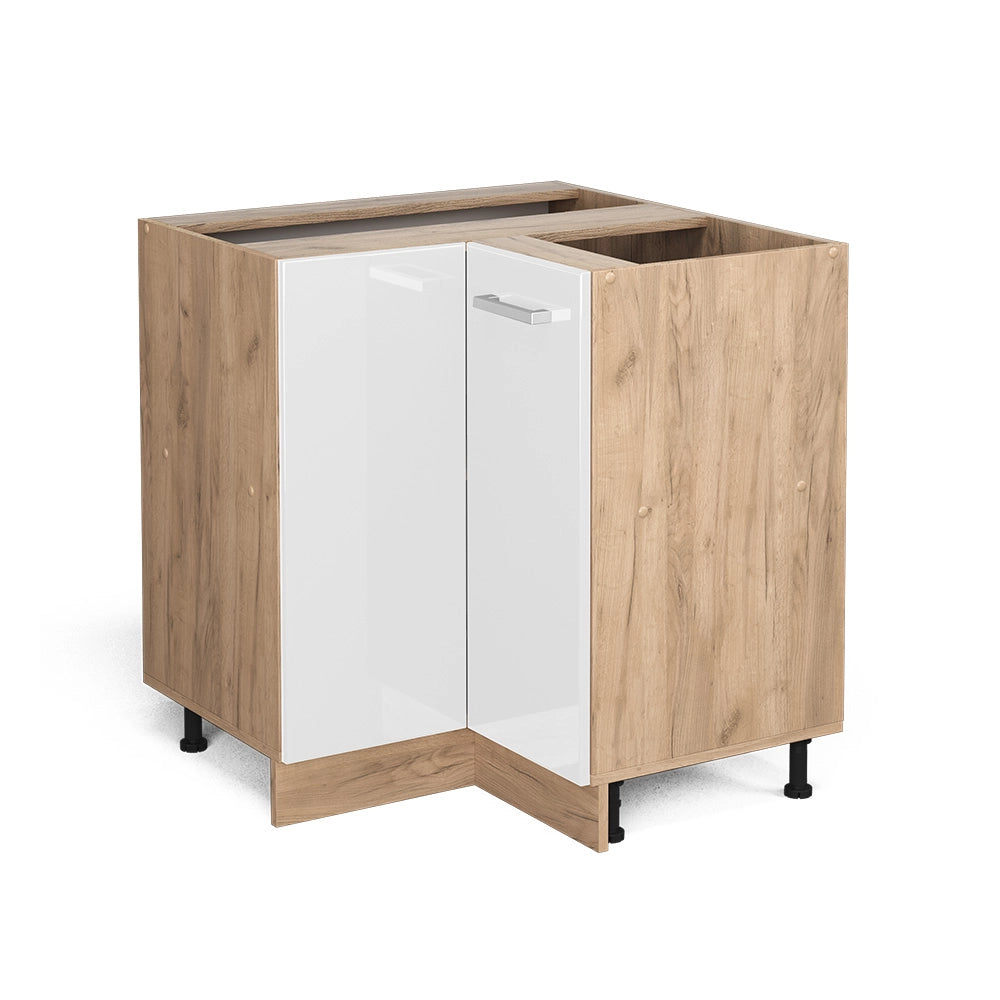 Vicco Mobile ad angolo cucina Bianco lucido 75.6 cm senza piano di lavoro