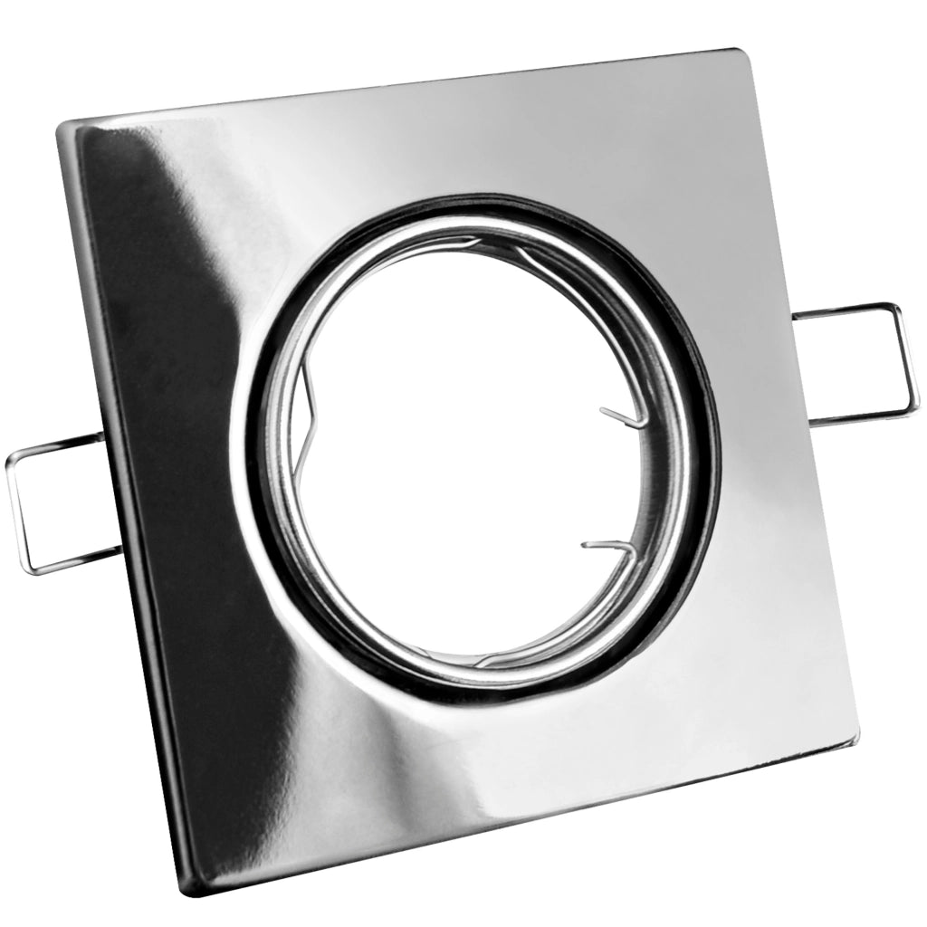 Faretto incasso quadrato cromato orientabile 3pz Polux
