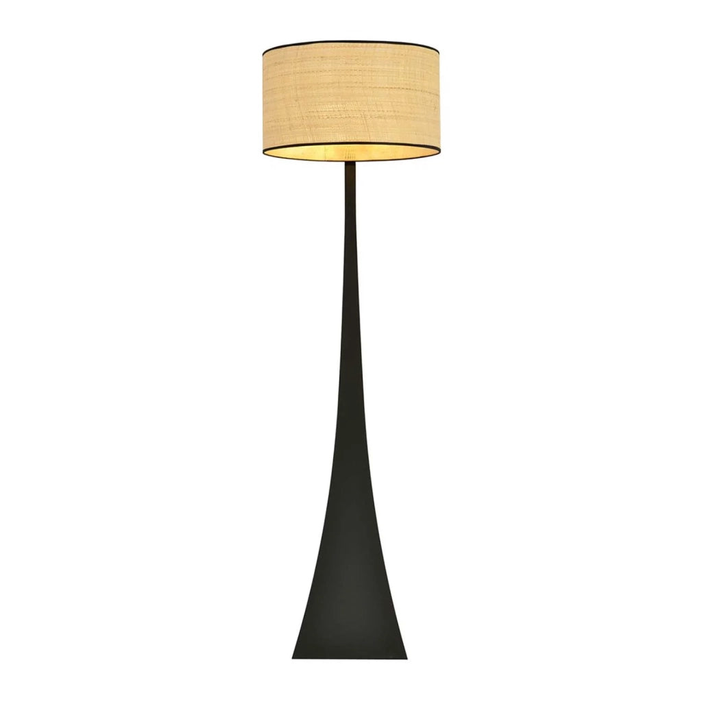 Piantana Contemporaneo Indra Acciaio Nero Marrone 1 Luce E27 Ip20