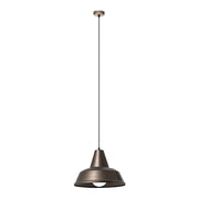 Lampada a Sospensione UMA Colore Bronzo - Design Industriale in Metallo, Attacco E27, 75W, IP20, Ideale per Illuminazione Interni - Rossini Group