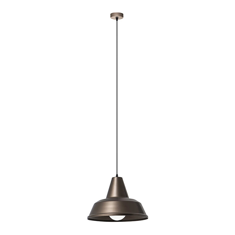 Lampada a Sospensione UMA Colore Bronzo - Design Industriale in Metallo, Attacco E27, 75W, IP20, Ideale per Illuminazione Interni - Rossini Group