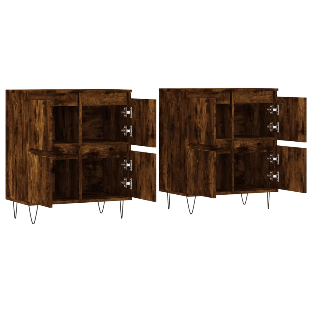Buffet credenza cassettiera armadio mobile contenitore organizer cucina soggiorno salotti set di 2 legno ingegnerizzato marrone 02_0036760