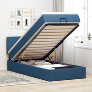 Pouf Letto con Materasso e LED Blu 100x200 cm in Tessuto 3312290