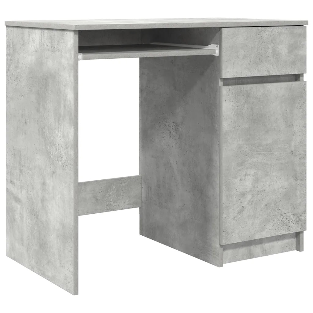 Scrivania | Tavolo da Ufficio Grigio Cemento 86x49x76 cm in Legno Multistrato