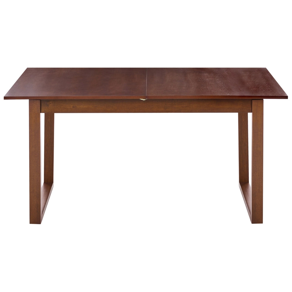 Tavolo da pranzo allungabile impiallacciato in legno di frassino scuro MDF 160/200 x 95 cm Piano Design moderno Base a canale