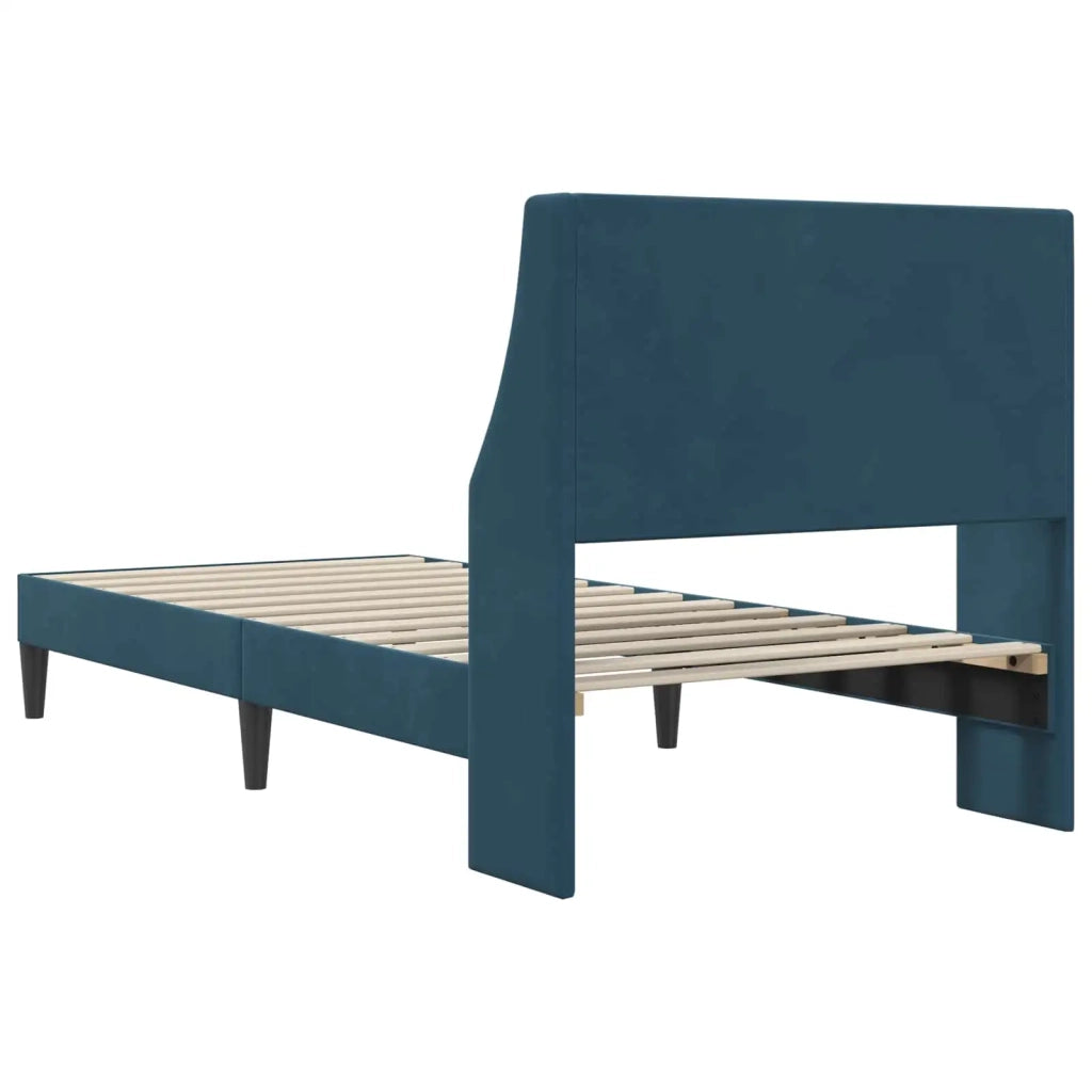 Struttura del letto con testiera Blu 100 x 200 cm Velluto 42027411