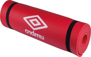 Mat di yoga - 190 x 58 x 1 cm - con cinghie per portare - extra morbido e 1 cm spesso - tappetino anti-slip per fitness - rosso