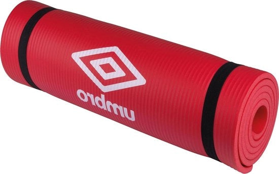 Mat di yoga - 190 x 58 x 1 cm - con cinghie per portare - extra morbido e 1 cm spesso - tappetino anti-slip per fitness - rosso