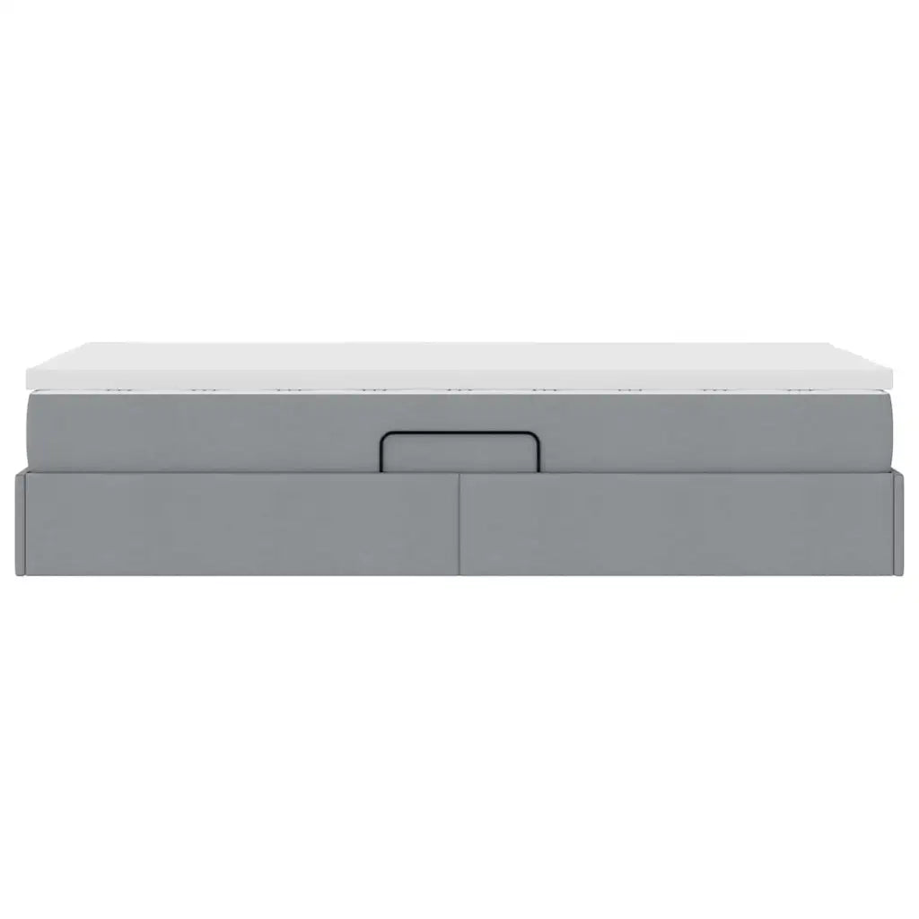 Letto con contenitore e materasso Grigio chiaro 90 x 200 cm