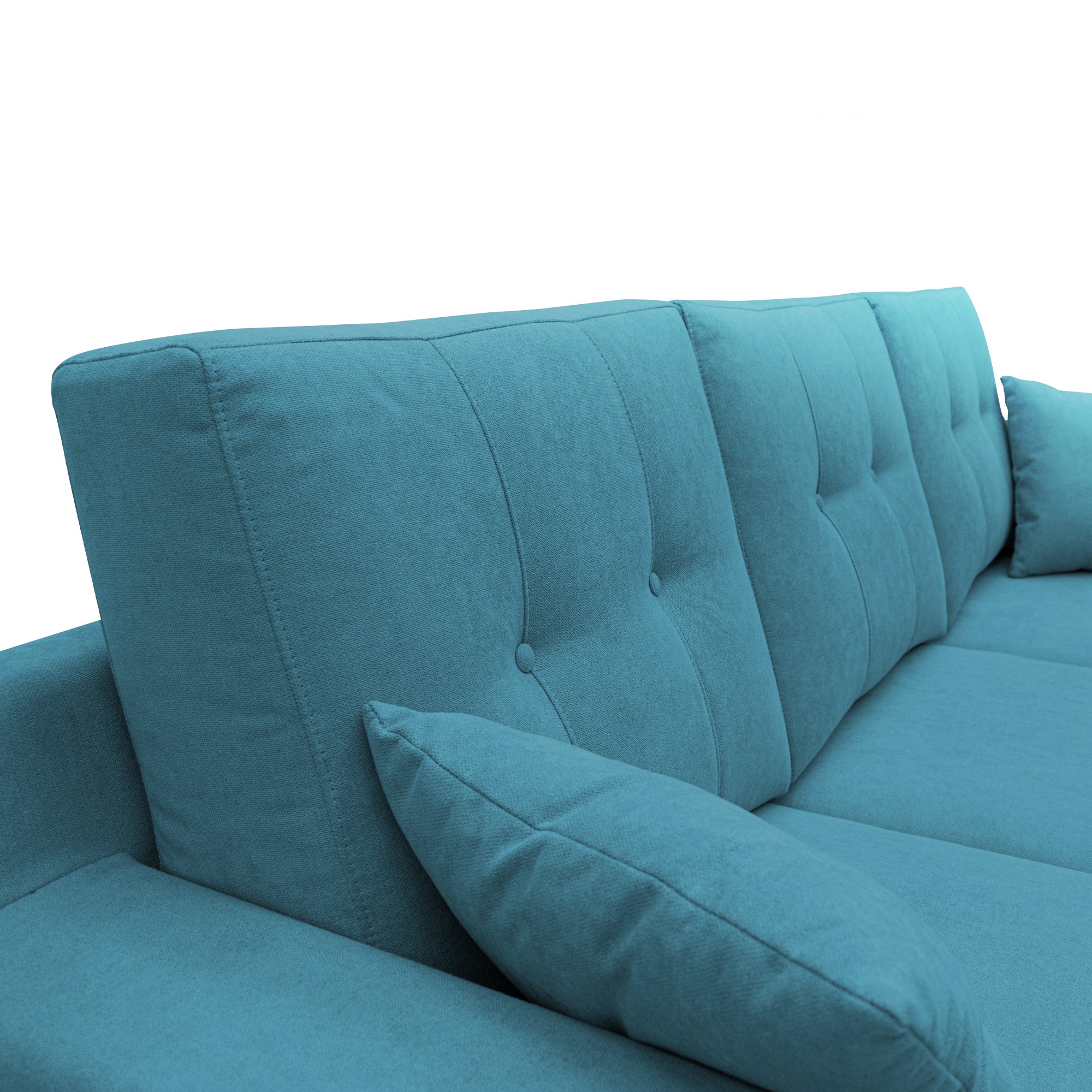 Danish Divano angolare REVERSIBILE in tessuto morbido impermeabile T02 237 cm azzurro