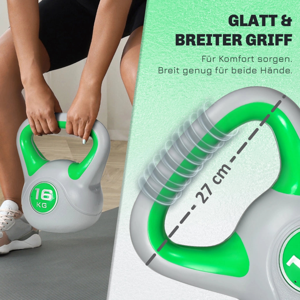 Kettlebell ¨C zephmum ¨C Verde, 16 kg, 27x17x31 cm