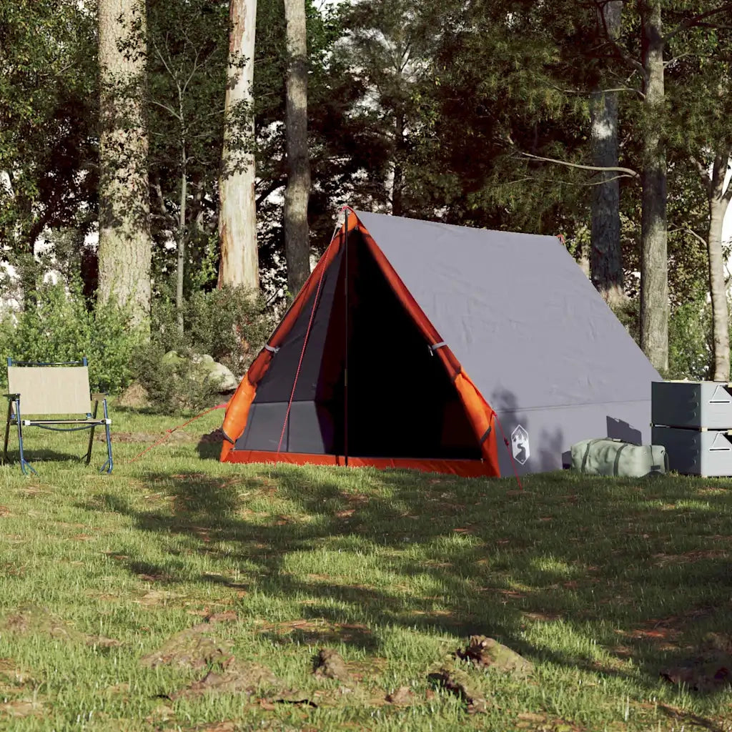Tenda da Campeggio Telaio A per 2 Persone Grigia Impermeabile 94757