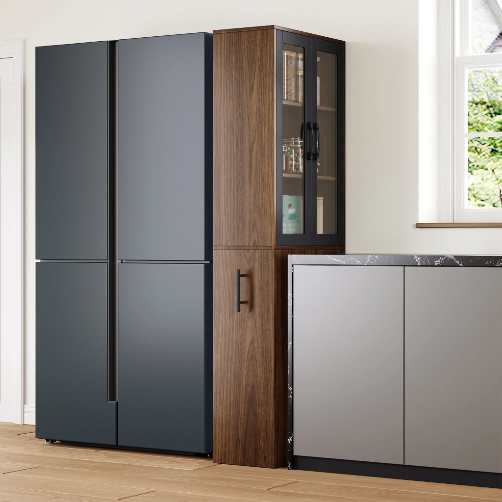 ARMADIO SALVASPAZIO 60x30x180 cm MDF Nero/Naturale