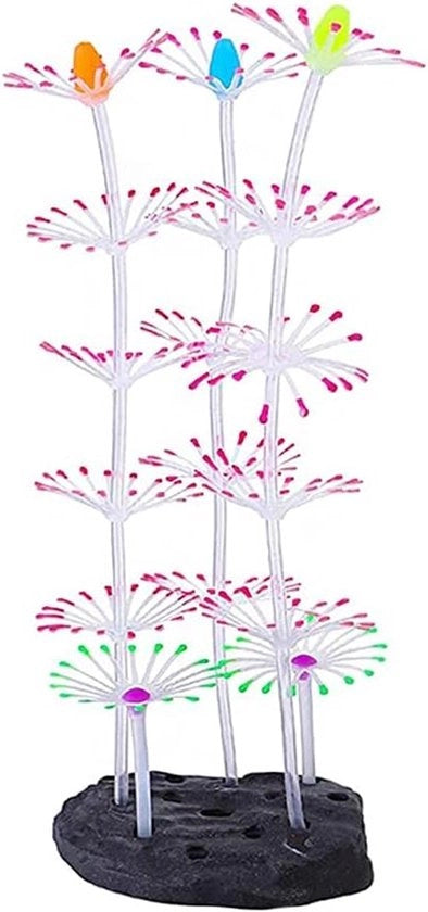 Decorazione artistica per vasca per pesci paesaggio acquatico con effetto luminoso - Rosa