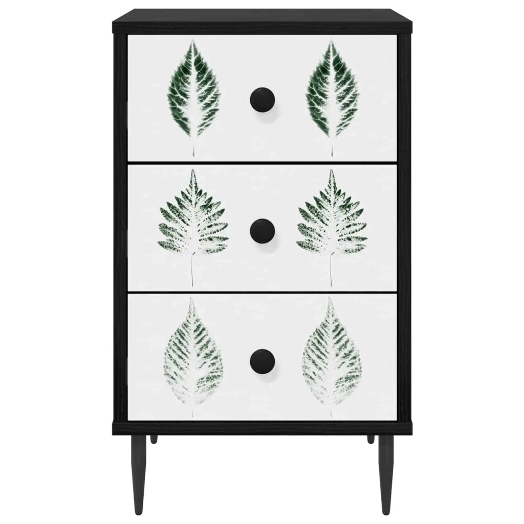 Armadio da Notte HANAU 2 pz Rovere Nero 36 x 33 x 61 cm 8007342