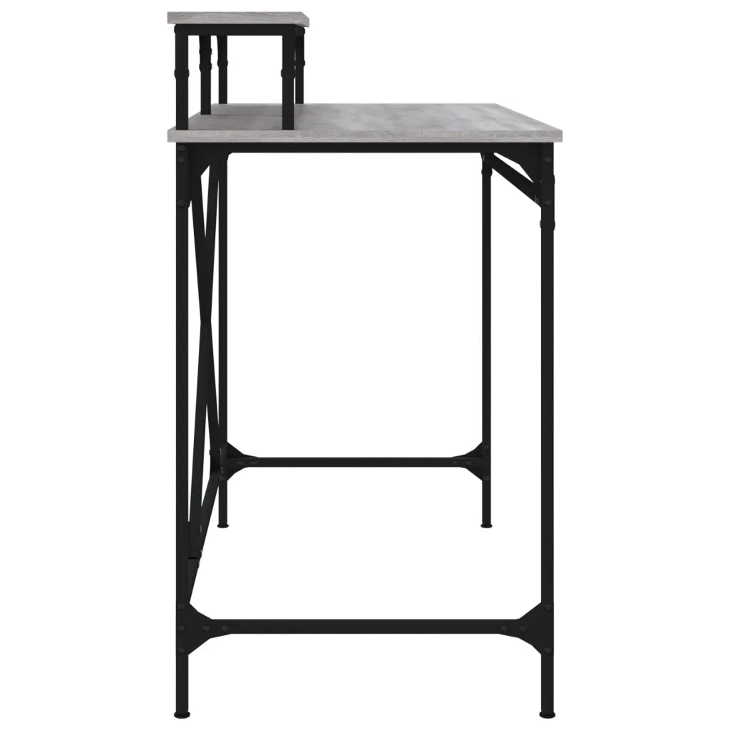 Scrivania | Tavolo da Ufficio Grigio Sonoma 100x50x90 cm Legno Multistrato e Ferro