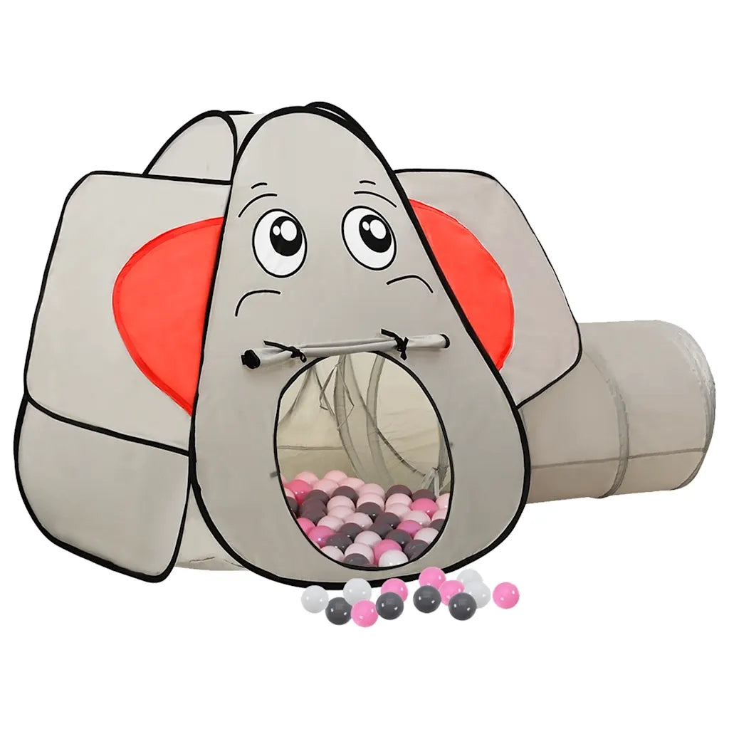 Tenda Gioco-Tenda Giocattolo Bambini Elefante Grigio 250 Palline 174x86x101 cm 392007