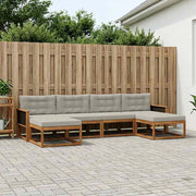 Set di divani da esterno 6 pz Naturale e Grigio Chiaro 3382774