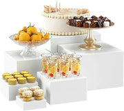 Display box per buffet 6 pezzi - cassetti in acrilico bianco - display per alimenti - piatti per dessert - set da tavola - per eventi e matrimoni - standard per alimenti
