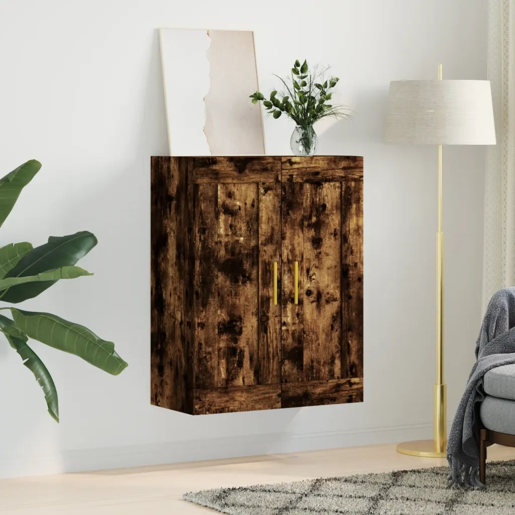 Armadietto a Muro | Mobile a Parete Rovere Fumo 69,5x34x90 cm in Legno Multistrato