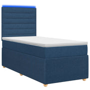 Letto Box Spring LED con Materasso Blu 90 x 200 cm Tessuto 3455768
