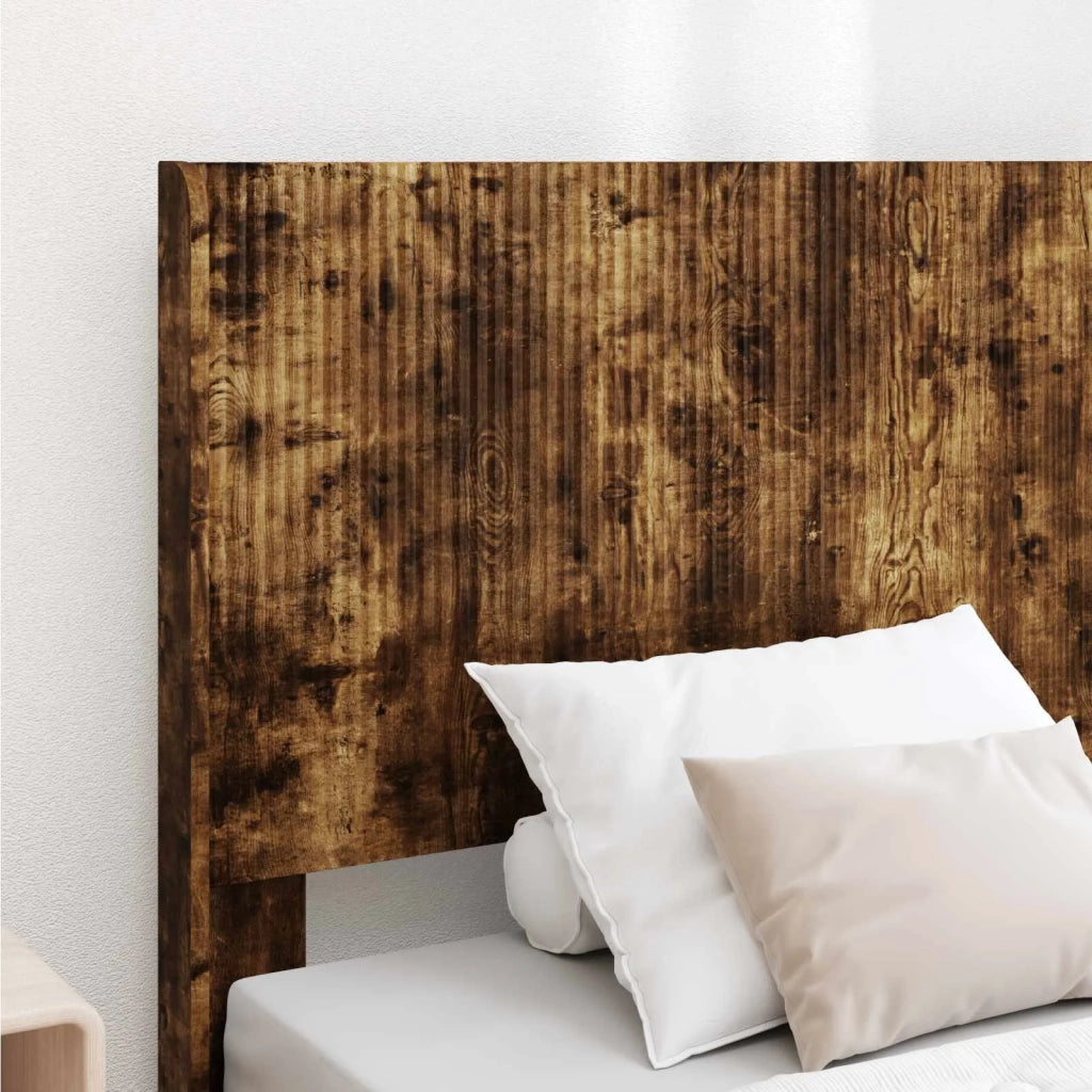Struttura del letto con stoccaggio e testata Rovere Fumo