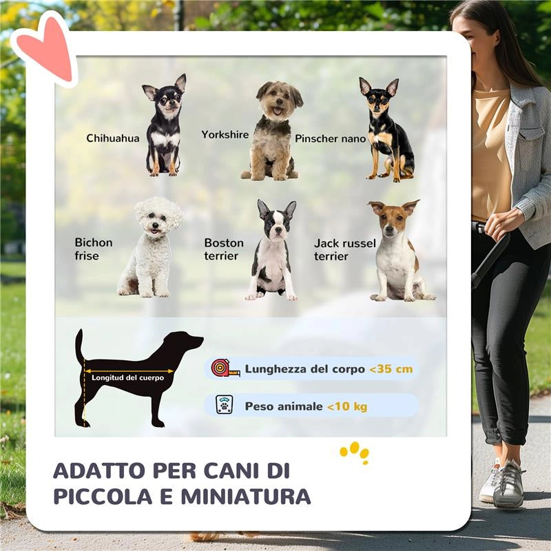 PASSEGGINO PER CANI 2 IN 1 PIEGHEVOLE E CONVERTIBILE IN TRASPORTINO CON 2 GUINZAGLI E CUSCINO, ROSA