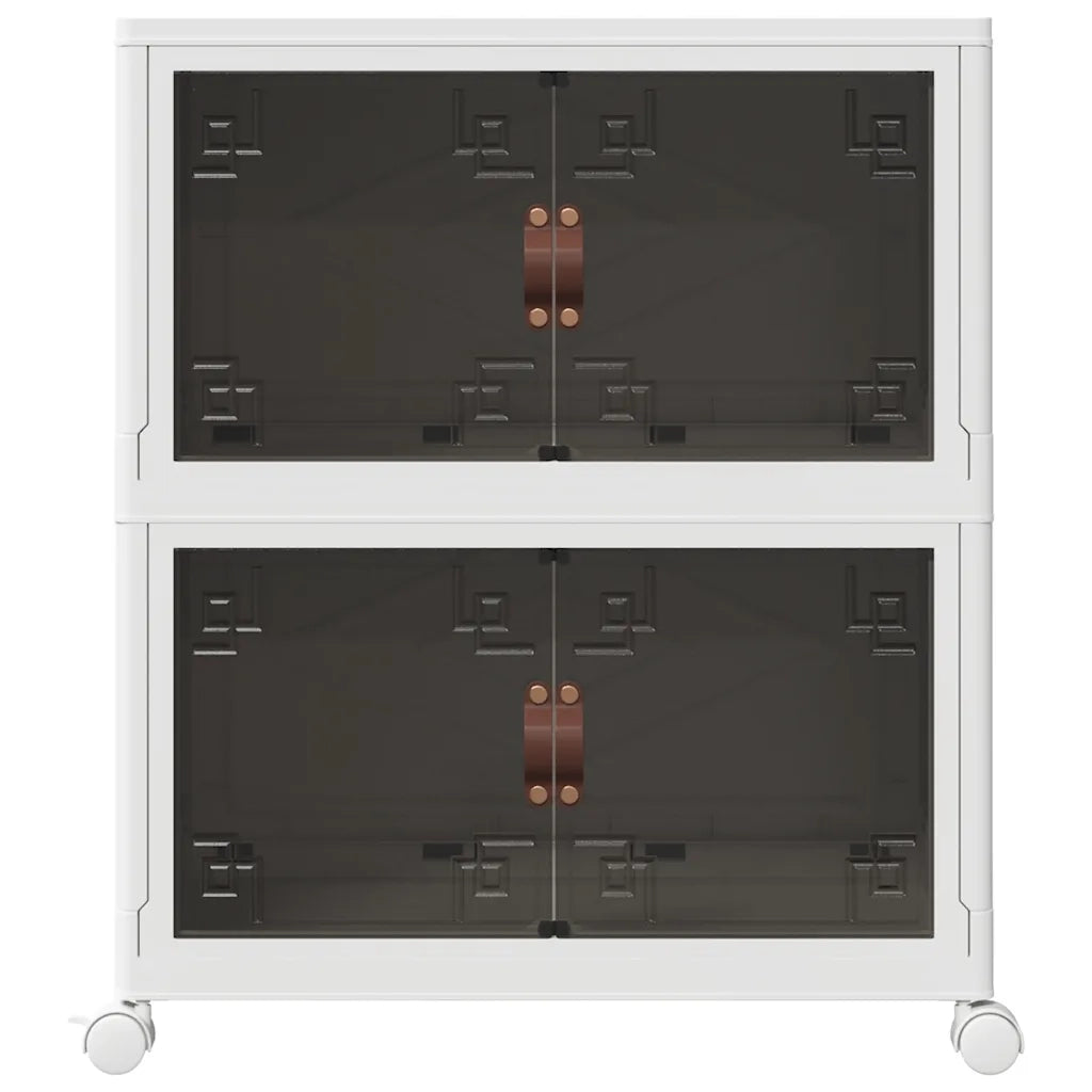 Scatola Portaoggetti con Ruote 2 Livelli 75 L 64x40x76 cm