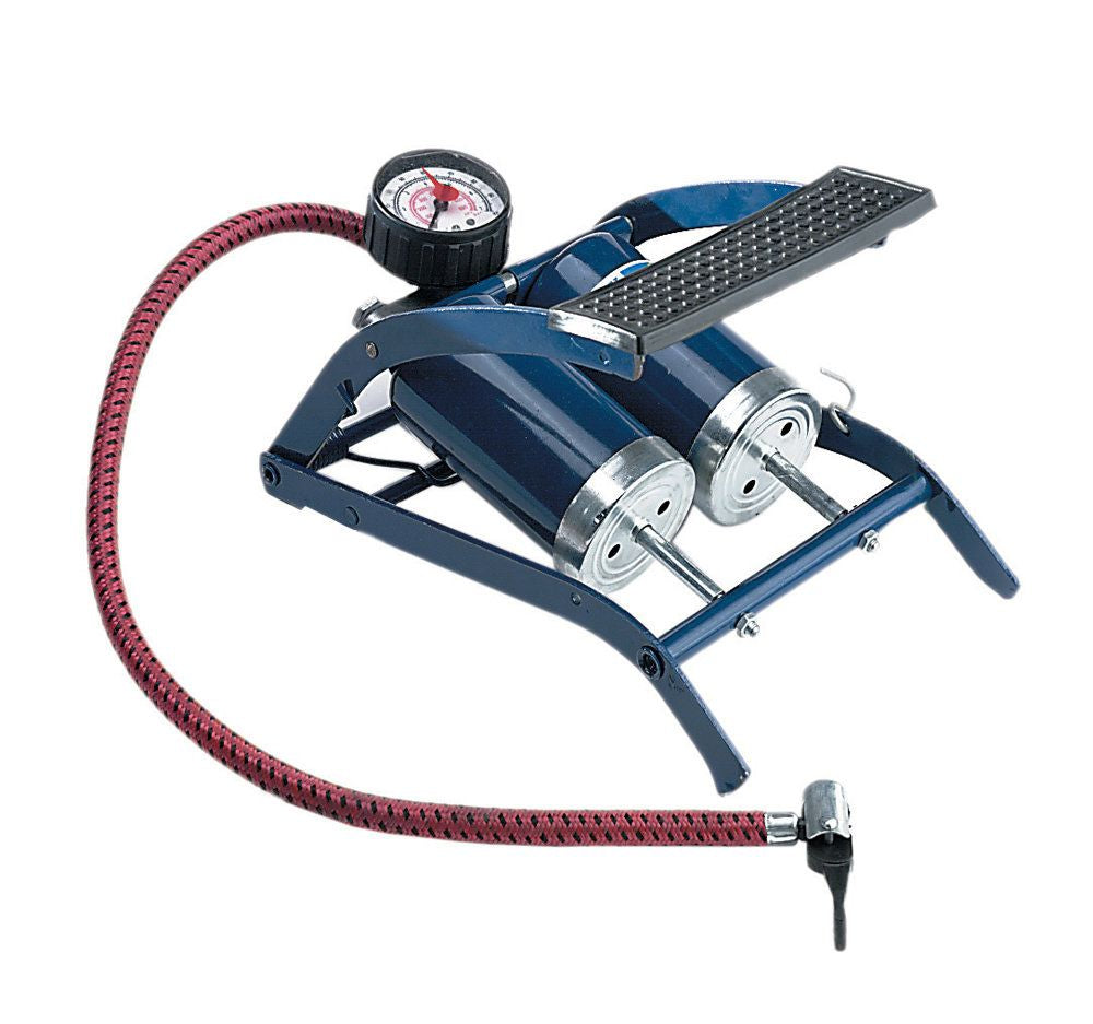 Pompa a pedale a 2 stantuffi con manomentro manutenzione auto