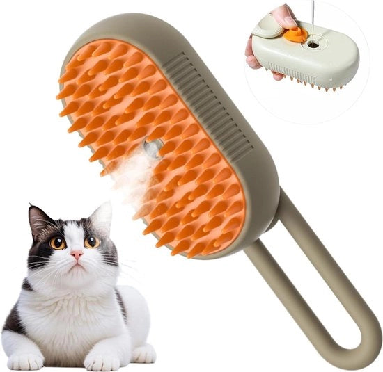Kit di pulizia per gatti 3-in-1 con spazzola a spruzzo massaggiante - set di testa di doccia portatile con vapore