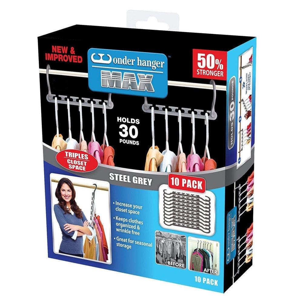 Trade Shop - Organizer Salvaspazio 10 Porta Stampelle Grucce Per Armadio Wonder Hanger Max -