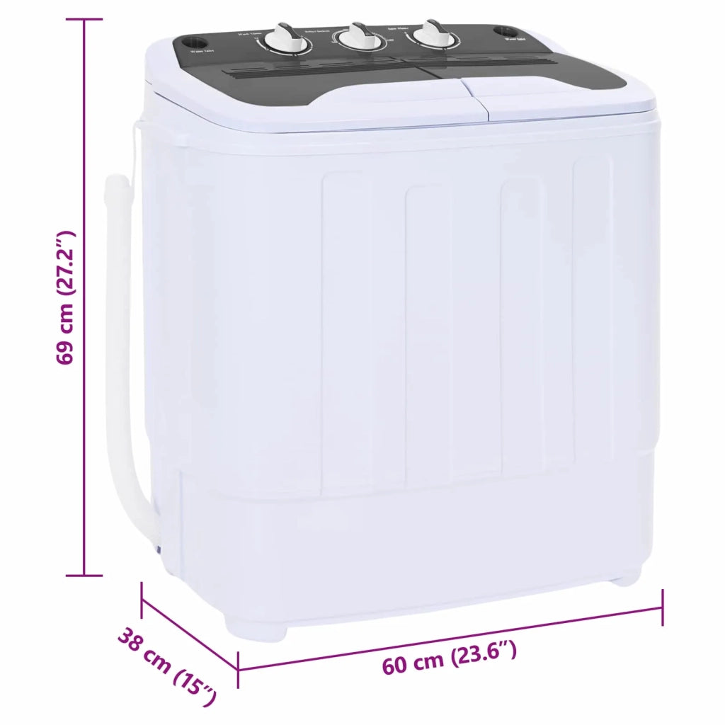 Mini lavatrice con doppio tubo 3,6 kg Nero e Bianco 42039109