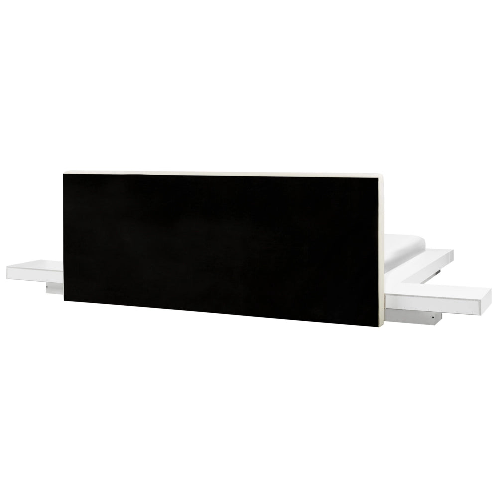 Letto in Legno Bianco Stile Giapponese con Rete a Doghe 180 x 200 cm