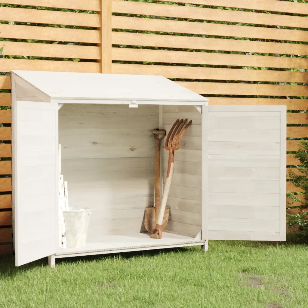 Capanno da Giardino Bianco 102x52x112cm Legno Massello di Abete CFW6068047
