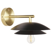 Lampada da parete moderna con base in metallo nero e paralume a cono camera da letto soggiorno glamour