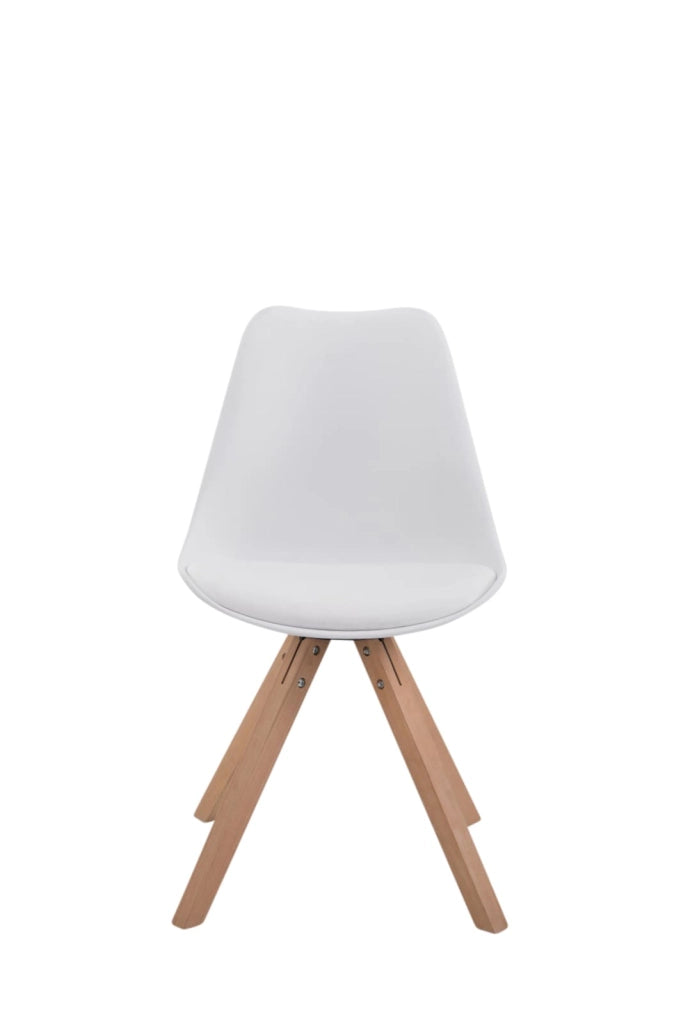 Set di 4 sedie Toulouse in similpelle Square bianco,natura