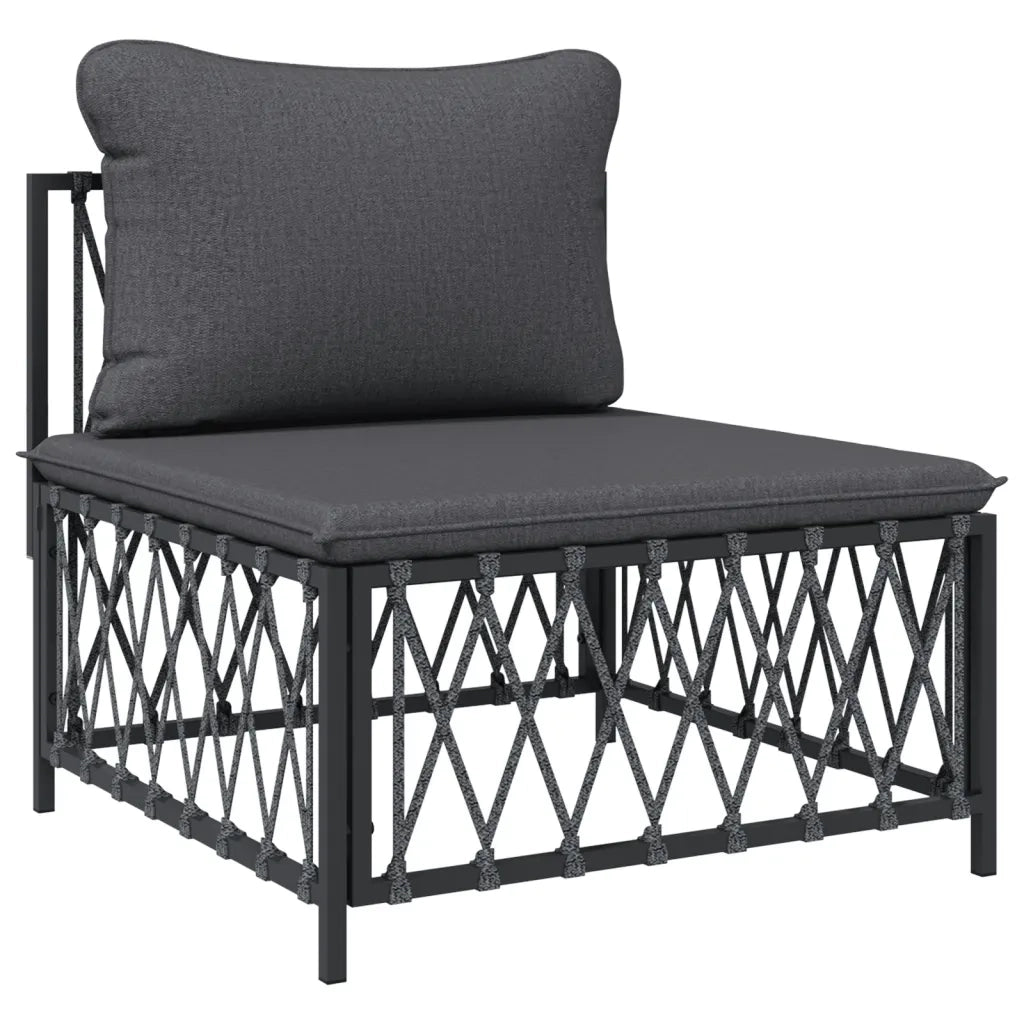 Set Salotto da Giardino 3 pz con Cuscini in Acciaio Antracite 3186817
