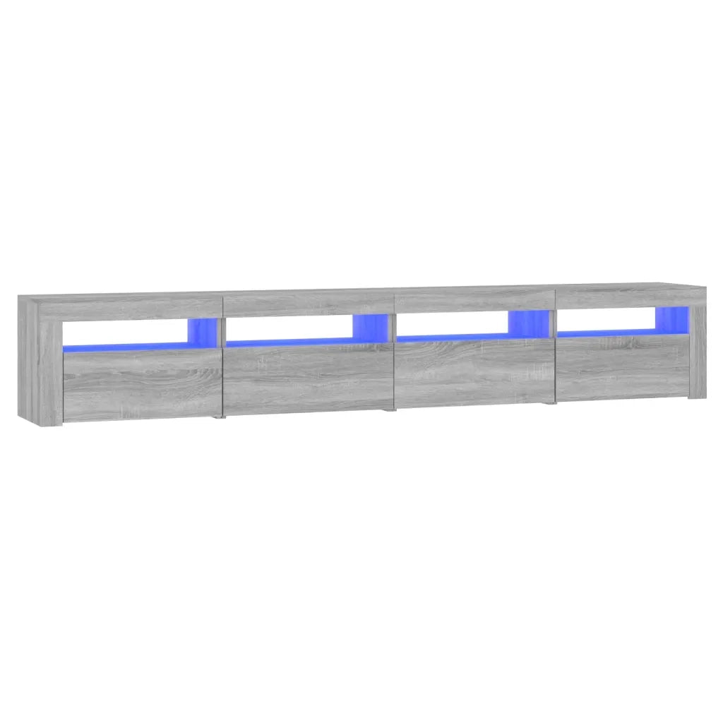 Mobile Porta TV con Luci LED Grigio Sonoma 240x35x40 cm 3152768