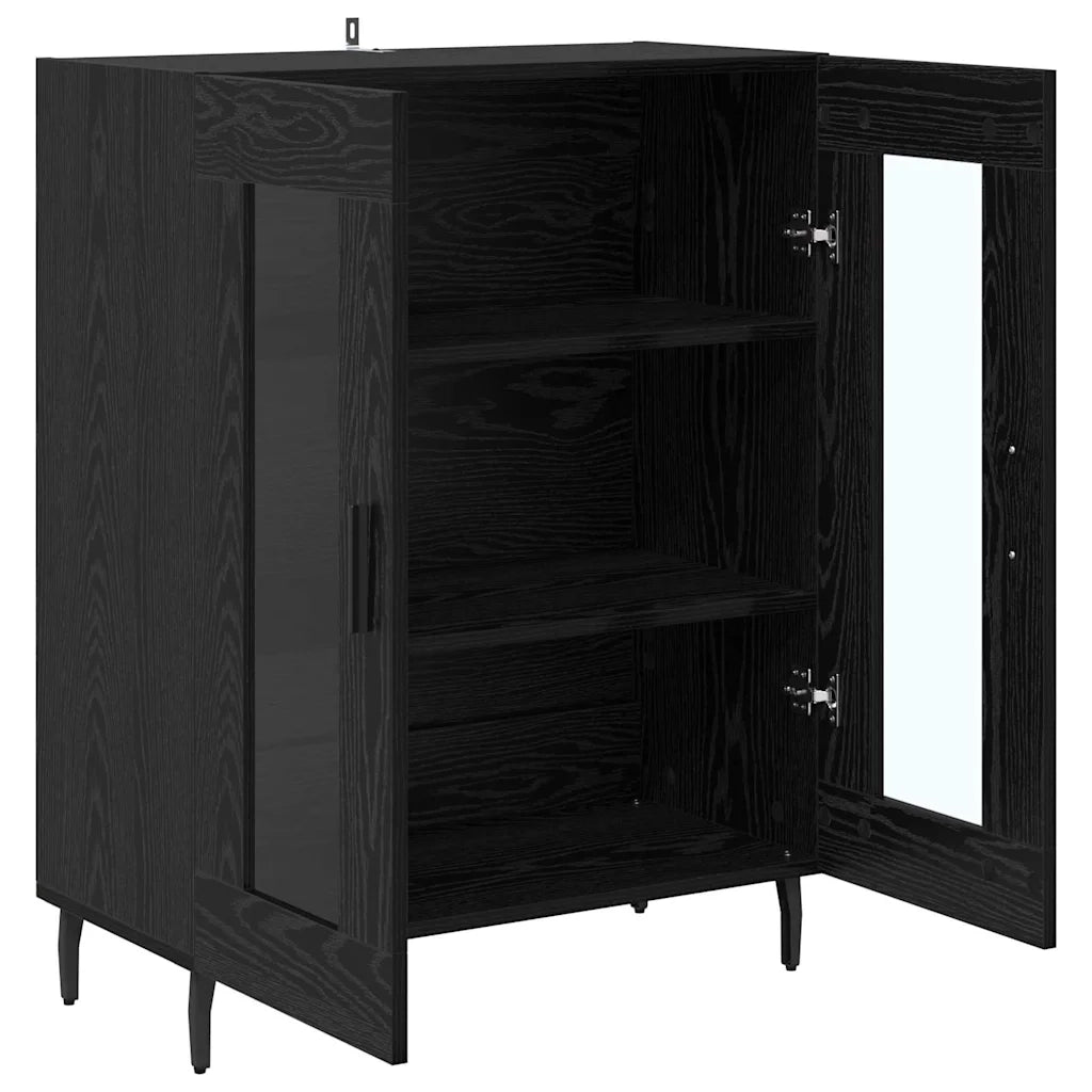 Credenza-Buffet-Armadio da cucina Rovere Nero 69,5 x 34 x 90 cm Legno multistrato 811313