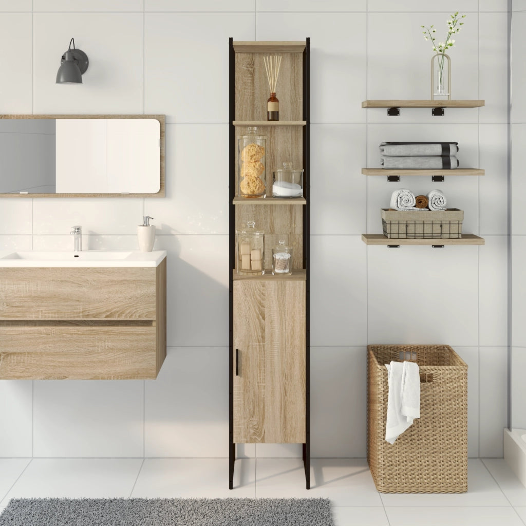 Cabinet da bagno  Rovere Sonoma 33x33x185,5 cm Legno ingegnerizzato